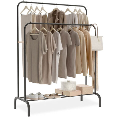 Porte-manteau en forme d'âne Noir Newlux Jusqu'à 30 kg avec l'étagère à chaussures, très résistante, double hauteur (1/10)