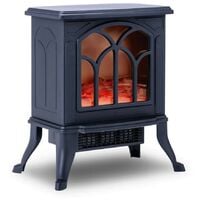 NEWTECK-Cheminée électrique à flamme classique décorative en céramique, portable, thermostat, 2 niveaux, sécurité de surchauffe