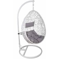 Ariana Single Hanging Rattan Egg Chair - White