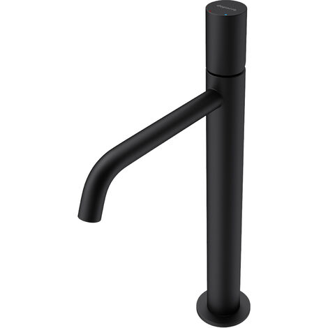 Sogood Robinet mitigeur noir mat design minimaliste 34,2 cm robinet de salle bains pour lavabo et vasques (1/5)