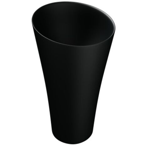 Doporro – Lavabo colonne sur pied rond noir – Fonte minérale solid surface – Dimensions 42x42x85 cm – Lave-mains sans trop-plein - Colossum33