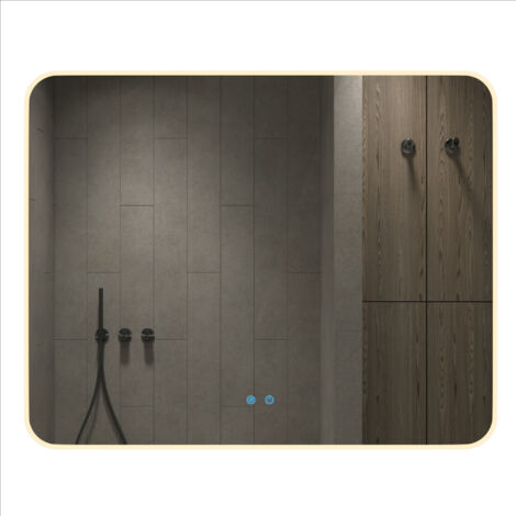doporro Miroir Suspendu de Salle de Bains Rectanguaire Lumineux avec Éclairage LED Interrupteur Tactile Anti-buée Luminosité Réglable 1000 x 800 MM Nova-02