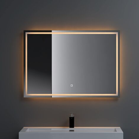 Sogood – Miroir lumineux de salle de bain 100x80 cm – Éclairage LED antibuée – Interrupteur tactile – Lumière variable 2700K à 6500K (1/5)