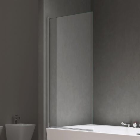 doporro Paroi de Baignoire 80x140 cm Pare Baignoire 1 Volet Verre Trempé Transparent Montage Réversible Cortona201K (1/5)