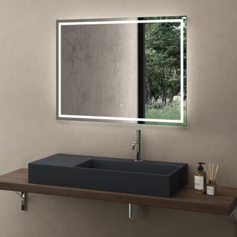 doporro Lavabo Suspendu Gris Noir Mat 100cm Vasque à Poser avec Bonde Lave Mains Rectangulaire de Qualité pour Salle de Bain 100x48x13cm Colossum12-R