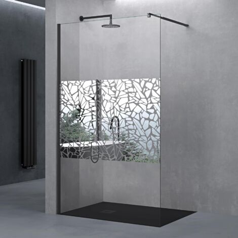 Sogood – Paroi de douche à l'italienne 80 x 200 cm – Verre de sécurité 10 mm – Stabilisateur rectangulaire noir – Revêtement NANO anti-calcaire - NANO 80 X (1/5)