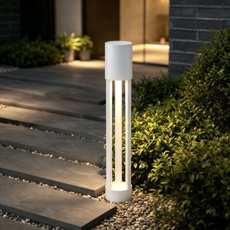 doporro Lampe LED sur Pied Extérieure 10W avec LED Lampe Jardin Étanche IP65 3000K Lumière Chaude Light Extérieure Blanc Design NeoForge 70cm
