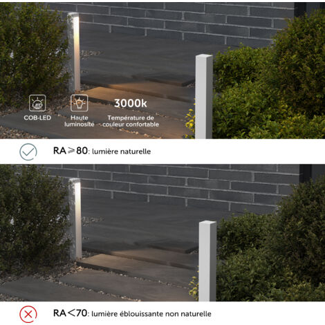 doporro Lampe LED sur Pied Extérieure 5W avec LED Lampe Jardin Étanche IP65 3000K Lumière Chaude Light Extérieure Blanc Design BaldersLights 6x6x60cm