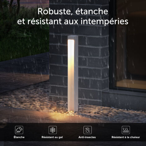 doporro Lampe LED sur Pied Extérieure 5W avec LED Lampe Jardin Étanche IP65 3000K Lumière Chaude Light Extérieure Blanc Design BaldersLights 6x6x60cm