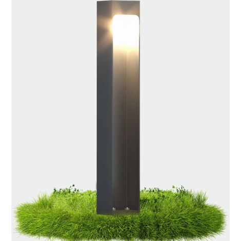 doporro Lampe LED sur Pied Extérieure 5W avec LED Lampe Jardin Étanche IP65 3000K Lumière Chaude Light Extérieure Gris Design BaldersLights 6x6x40cm