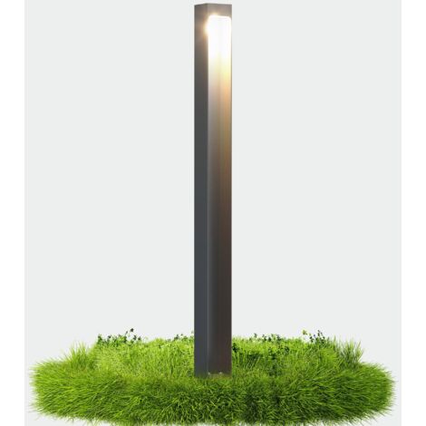 doporro Lampe LED sur Pied Extérieure 5W avec LED Lampe Jardin Étanche IP65 3000K Lumière Chaude Light Extérieure Gris Design BaldersLights 6x6x80cm