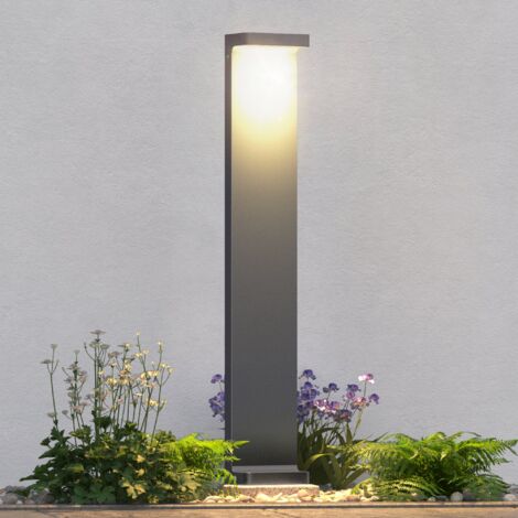 doporro Lampe LED sur Pied Extérieure 6W avec LED Lampe Jardin Étanche IP65 3000K Lumière Chaude Light Extérieure Gris Design LumaTorch 10x6x60cm