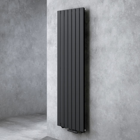 doporro Radiateur pour Chauffage Central 180x54cm Radiateur à Eau Chaude Panneau Monocouche Design Vertical Noir-Gris FV