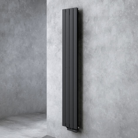 Doporro – Radiateur vertical à eau chaude 180x31cm – Acier inoxydable – Puissance 550W – Montage mural pour salle de bain moderne – Couleur anthracite