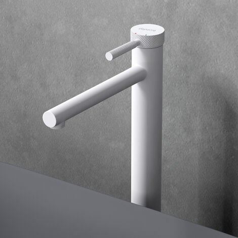 Sogood Robinet mitigeur blanc mat pour vasque à poser design 30,5cm (1/5)