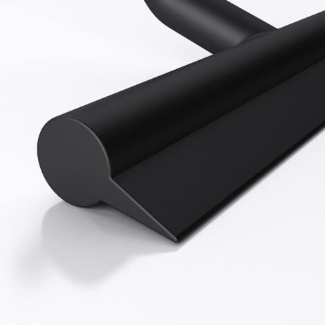 doporro Raclette de douche avec support noir mat 19x21cm pour salle de bains raclette pour fenêtres en silicone et acier inoxydable