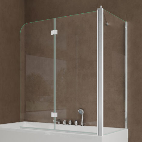 Sogood – Pare-baignoire fixe 70x140cm avec 2 volets en verre trempé 6mm – Ouverture à droite – Revêtement NANO pour nettoyage facile - Cortona113