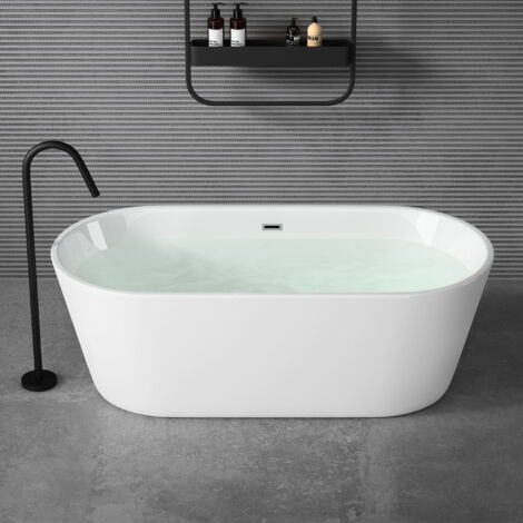doporro Baignoire îlot Ovale 170cm Blanc Vicenza520OA Acrylique 170x80x60