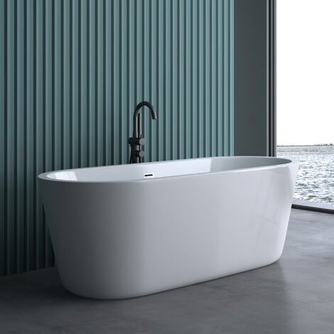 Sogood Baignoire îlot ovale 175cm blanc Vicenza505 acrylique 175x80x65