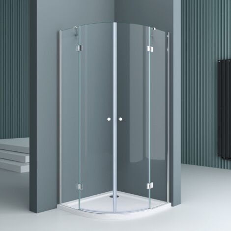 Doporro – Cabine de douche quart de cercle 100x100x190cm – Verre de sécurité 6mm – Montage réversible – Porte pivotante avec joints magnétiques - Ravenna02K
