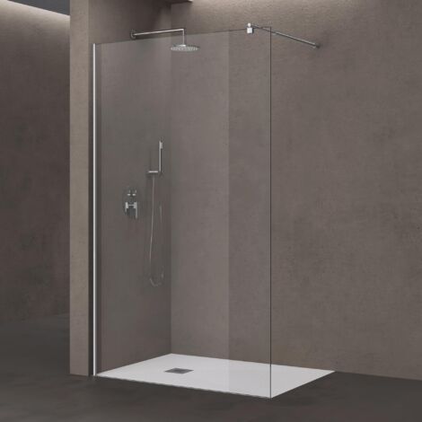 Doporro – Paroi de douche à l'italienne 60x200cm – Verre de sécurité 8mm – Barre de stabilisation ronde en acier inoxydable – Vitrification Nano anti-calcaire - Bremen01K (1/5)