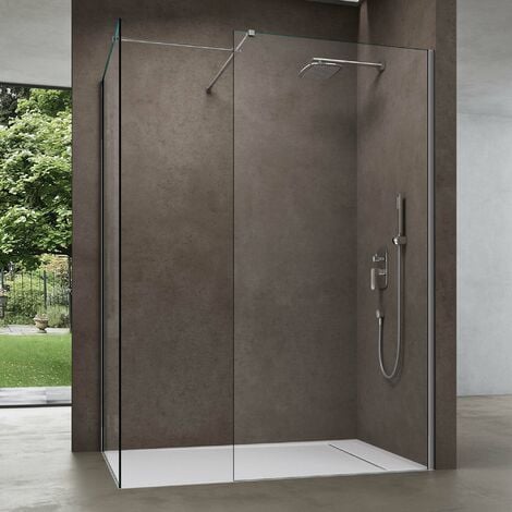 AICA paroi de douche à l'italienne 60-140x190cm en 6mm verre avec band –  Aica Sanitaire