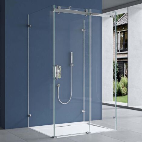 doporro Cabine de Douche Pare Douche 140X100X195cm Montage Réversible Ravenna17-2Uk Verre de Securite de 8 mm Transparent et Son Revetement Nano Forme en U (1/5)
