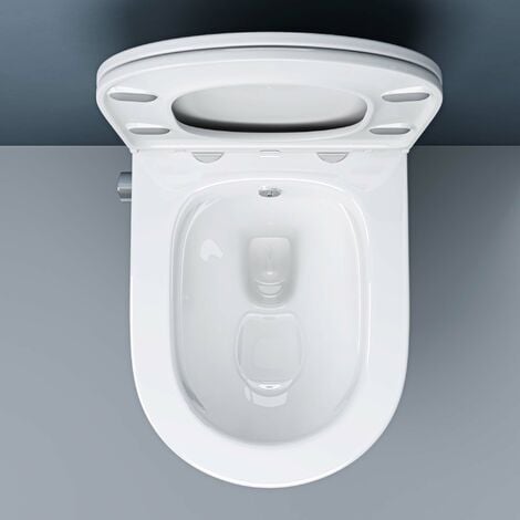 WC Suspendu céramique blanc avec abattant - Cuvette Toilette