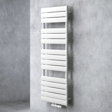 doporro Radiateur de Salle de Bain Sèche-Serviette 140x60cm Radiateur à Eau Chaude Vertical Blanc Sèche-serviettes de Salle de Bains FH