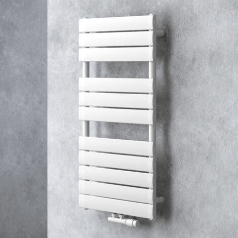 doporro Radiateur de Salle de Bain Sèche-Serviette 100x60cm Radiateur à Eau Chaude Vertical Blanc Sèche-serviettes de Salle de Bains FH