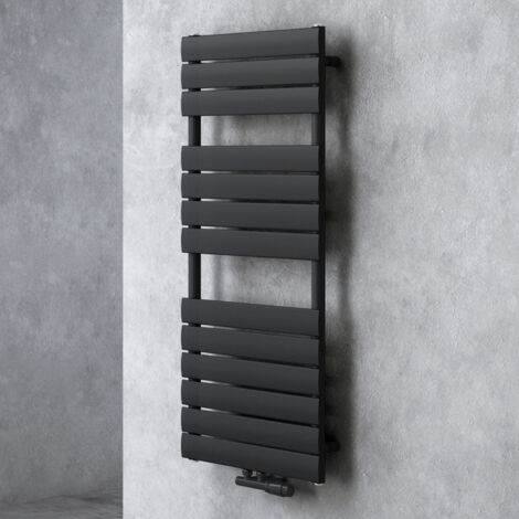 Doporro – Sèche-serviette eau chaude vertical 120x60cm – Acier inoxydable antirouille – Puissance 703W – Connexion centrale – Gris-Noir