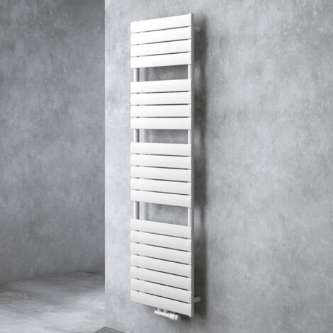 doporro Radiateur de Salle de Bain Sèche-Serviette 180x50cm Radiateur à Eau Chaude Vertical Blanc Sèche-serviettes de Salle de Bains FH
