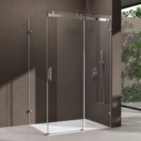 doporro Cabine de Douche 70x140x195cm Montage Réversible Paroi de Douche en Verre Transparent Pare Douche Ravenna17-2K