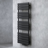Doporro – Radiateur sèche-serviette eau chaude 140x50 cm – Acier inoxydable gris-noir – Puissance 700W – Montage mural pour gain de place