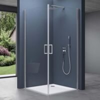 doporro Portes de douche transparent autolevantes 75x90 paroi de douche Ravenna24 pare douche en angle 75x90x190cm montage réversible