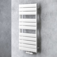 doporro Radiateur de Salle de Bain Sèche-Serviette 100x60cm Radiateur à Eau Chaude Vertical Blanc Sèche-serviettes de Salle de Bains FH