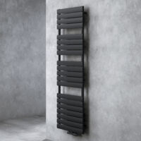 Doporro – Sèche-serviette eau chaude vertical 180x50cm – Acier inoxydable gris-noir – Puissance 954W – Connexion centrale G1/2'