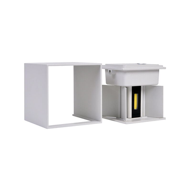 2 Applique LED Parete Interno/Esterno 6W 4000K IP65 - Cubo Regolabile Bianco - Foto 8