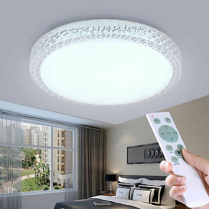 Plafoniera led RGB musicale bluetooth con telecomando lampadario luce  muticolore rotonda cerchio bianco da soffitto moderna