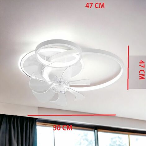 Plafoniera moderna a led con ventilatore da soffitto cambia 3 luci