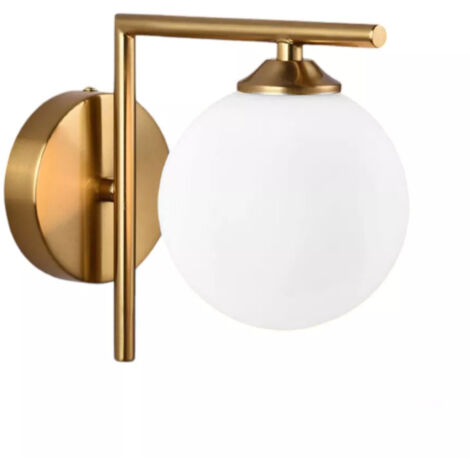 Applique lampada da parete moderna in metallo colore oro sfera in vetro opaco per interni casa salotto stanza da letto attacco Lampadine LED G9