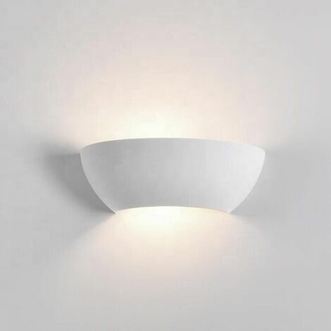 Applique in gesso design moderno con forma ellisse attacco per lampadine Led R7S