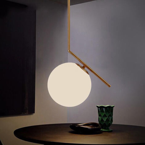 LAMPADARIO A SOSPENSIONE IN METALLO CON SFERA IN VETRO DA 15 CM CON ATTACCO PER LAMPADINE A LED G9 (1/4)