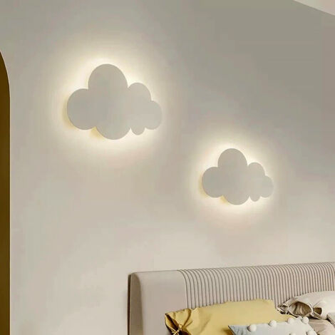 KALEOLI Lampada da parete a forma di nuvola con decalcomanie da parete per bambini, ricaricabile e dimmerabile a 3 livelli, illuminazione per cameretta dei bambini, decorazione da parete per cameretta