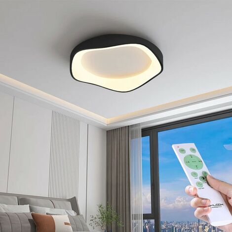 Plafoniera a led lampada da soffitto stile moderno luce dimmerabile telecomando 38w Nero (1/5)