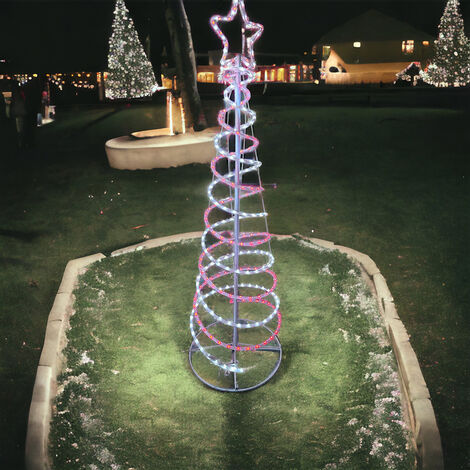 Albero di Natale Luminoso moderno in ferro con Luci a LED Spirale da Interno  ed Esterno