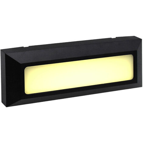 Planetitaly Faretto Segnapasso LED 6W CCT IP65 Rettangolare Nero – Luce Esterna A Parete Con Selettore 3000K-6400K, Antiabbagliamento