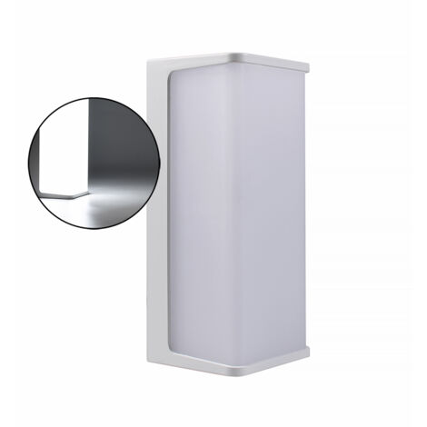 APPLIQUE DA ESTERNO A LED RETTANGOLARE LAMPADA DA PARETE MODERNA IN PVC BIANCO LUCE FREDDA 6500K - ILLUMINAZIONE EFFICIENTE (1/5)