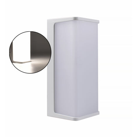 APPLIQUE DA ESTERNO LED RETTANGOLARE LAMPADA DA PARETE MODERNA IN PVC BIANCO LUCE NATURALE 4000K (1/5)