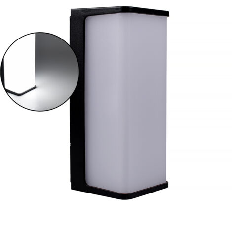 APPLIQUE DA ESTERNO A LED RETTANGOLARE DA PARETE IN PVC NERO LUCE FREDDA 6500K - ILLUMINAZIONE AD ALTA EFFICIENZA ENERGETICA